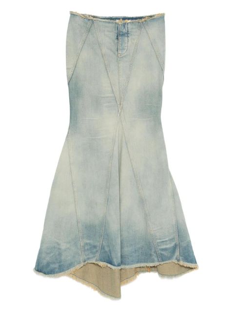 Off-White frayed panelled skirt - Blue - zdjęcie produktu nr 1