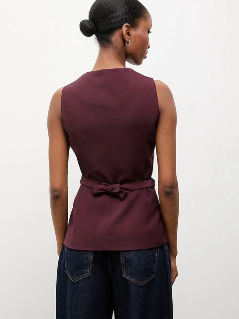 Answear.LAB kamizelka kolor bordowy oversize - zdjęcie produktu nr 2