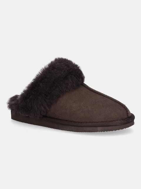 Answear.LAB kapcie zamszowe kolor brązowy - zdjęcie produktu nr 1