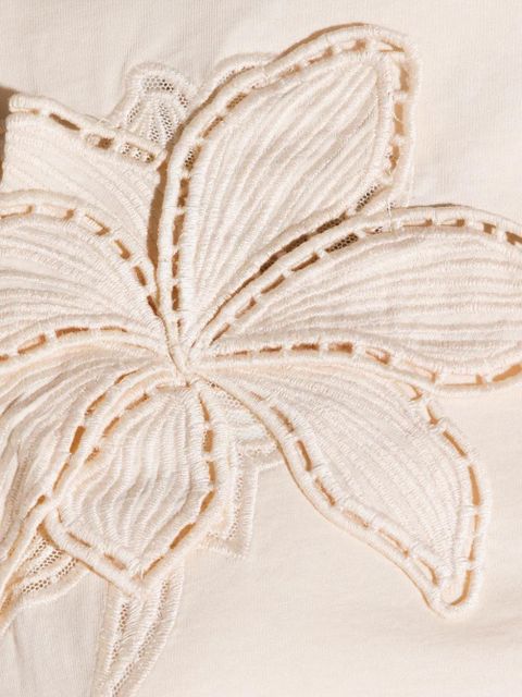 TWINSET floral appliqué T-shirt - Neutrals