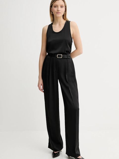 MICHAEL Michael Kors spodnie damskie kolor czarny proste high waist MT530VRAYJ - zdjęcie produktu nr 2