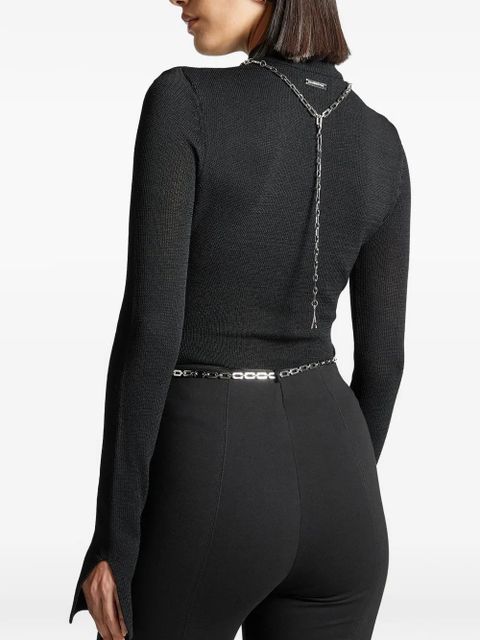 Manière De Voir underbust chain-detail bodysuit - Black