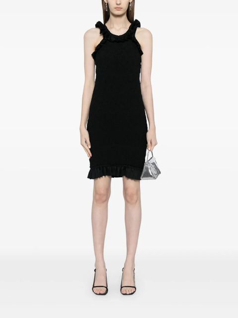 Alexander Wang ruffle-hem smocked mini dress - Black