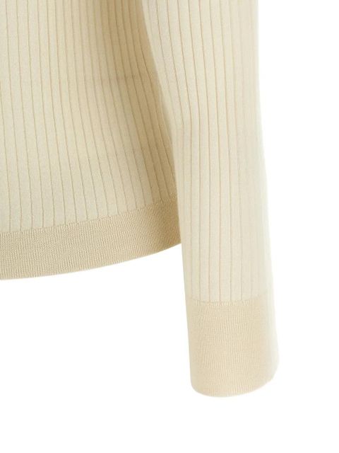Max Mara ribbed button polo top - Neutrals