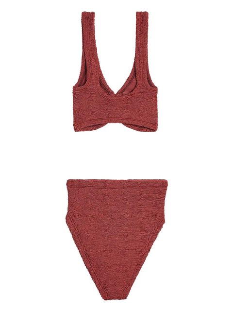 Hunza G Nadine seersucker bikini set - Red