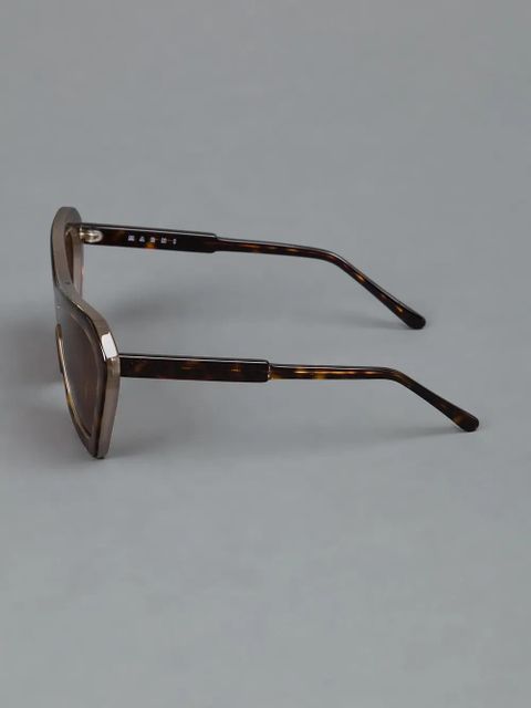 Marni Eyewear angled frame sunglasses - Brown - zdjęcie produktu nr 2