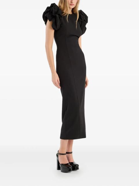 ROTATE BIRGER CHRISTENSEN puff-sleeve midi dress - Black
