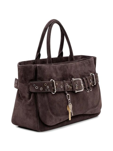 Osoi eyelet belted tote - Brown