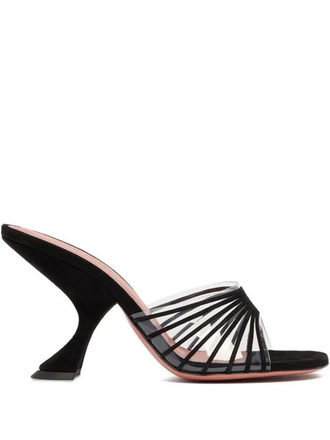 Amina Muaddi 90mm Mookie suede sandals - Black - zdjęcie produktu nr 1