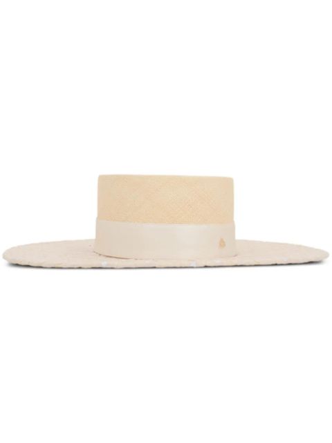 Maison Michel wide-brim canotier hat - Neutrals - zdjęcie produktu nr 1