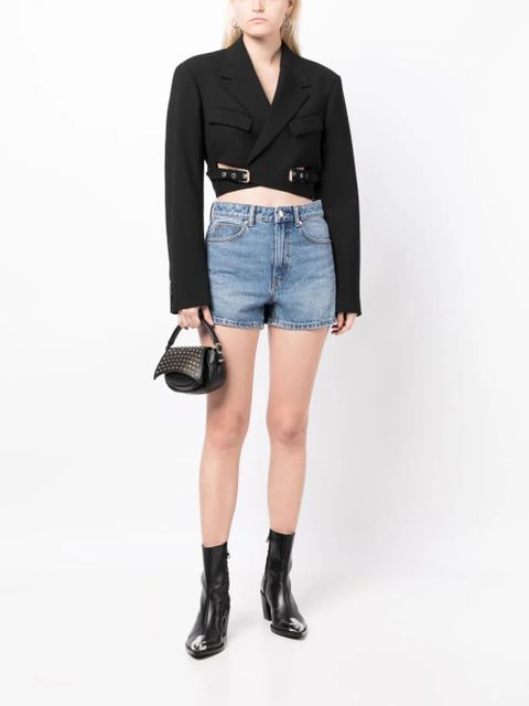 Alexander Wang Shorty high-rise denim shorts - Blue