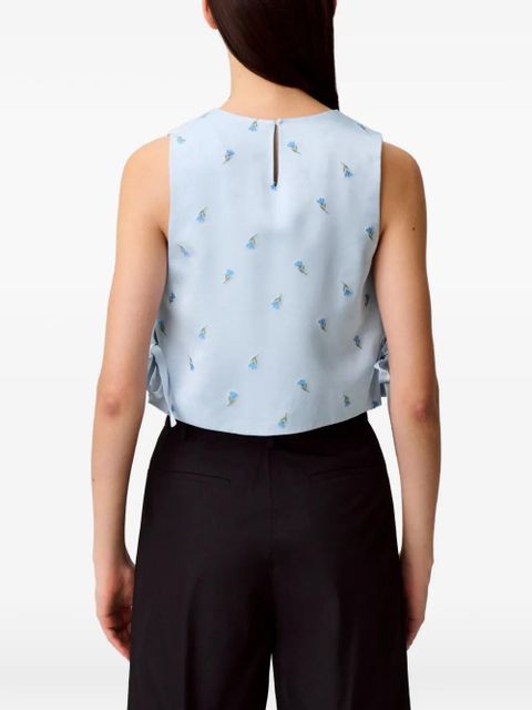 Claudie Pierlot floral-pattern tie-side top - Blue
