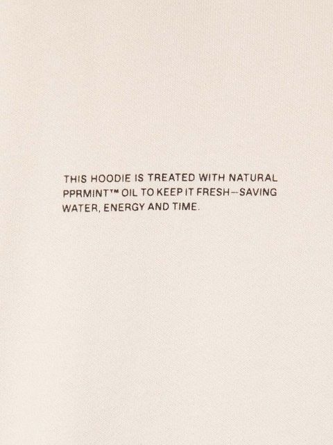 Pangaia bluza bawełniana kolor beżowy z kapturem z nadrukiem