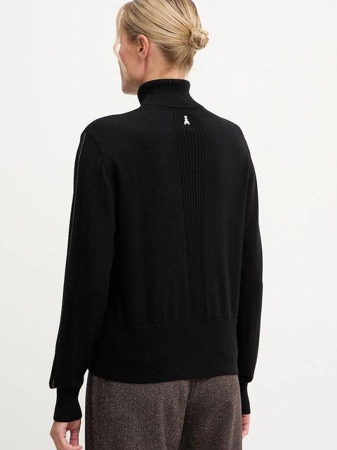 Patrizia Pepe sweter wełniany damski kolor czarny z golfem 2K0340 KM36