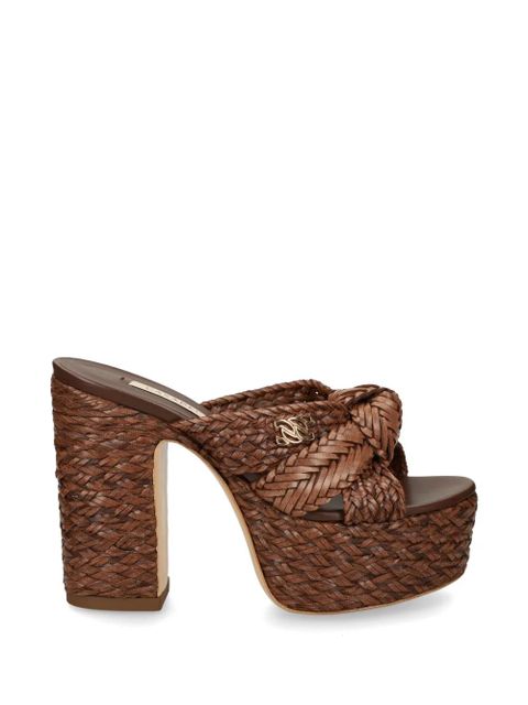 Casadei woven platform sandals - Brown - zdjęcie produktu nr 1