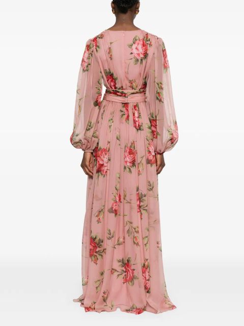 Dolce & Gabbana floral V-neck maxi dress - Pink