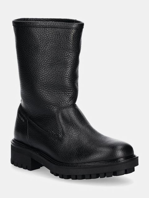 Calvin Klein botki skórzane FLAT BIKER BOOT LTH - zdjęcie produktu nr 1