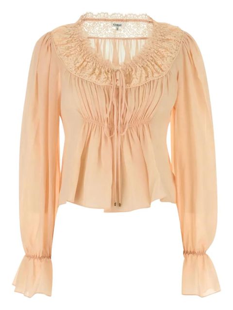 Chloé lace-trimmed blouse - Pink - zdjęcie produktu nr 1