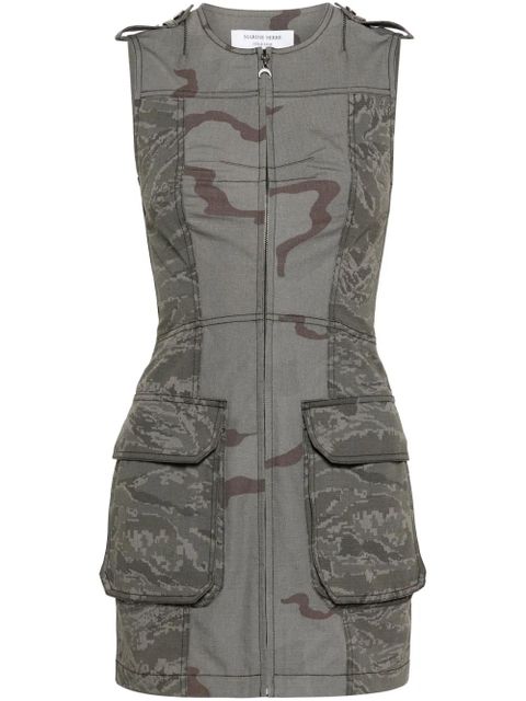 Marine Serre Regenerated camouflage mini dress - Grey - zdjęcie produktu nr 1