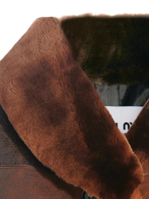 Miu Miu leather double-breasted jacket - Brown