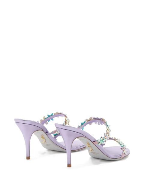 René Caovilla Eva floral-detail heeled sandals - Purple