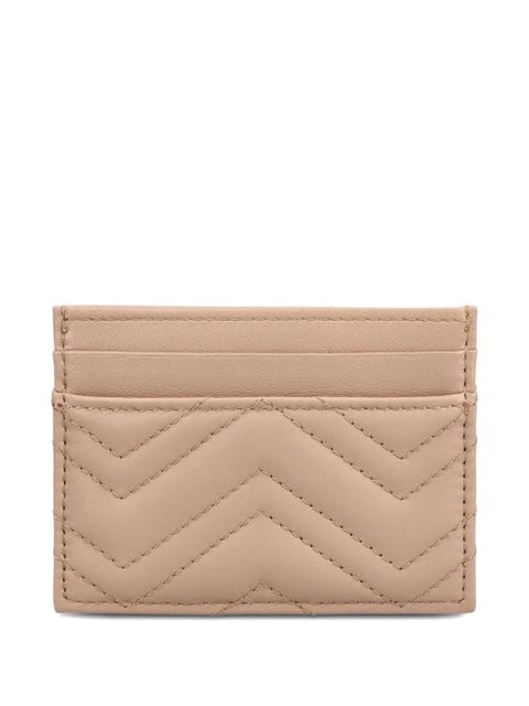 Gucci GG Marmont chevron card holder - Neutrals
