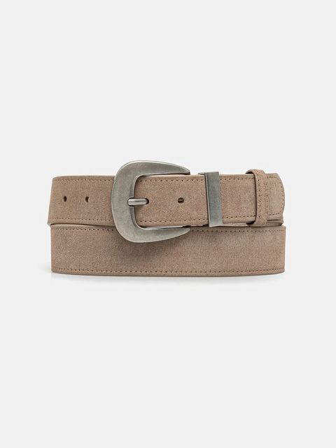 Answear.LAB pasek zamszowy kolor beżowy