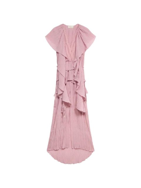 Blumarine pleated ruffled dress - Pink - zdjęcie produktu nr 1