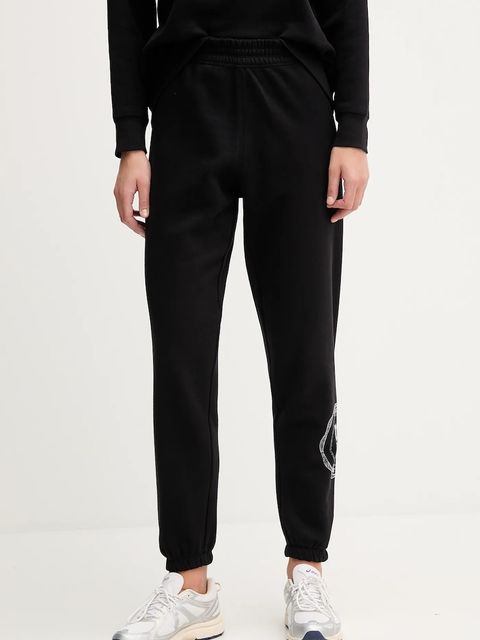 Dkny spodnie dresowe damskie kolor czarny z aplikacją DP5P3667 - zdjęcie produktu nr 1