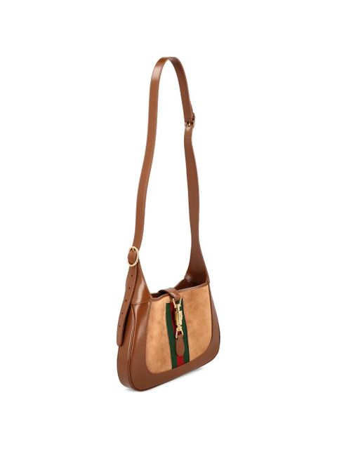 Gucci web jackie leather bag - Brown