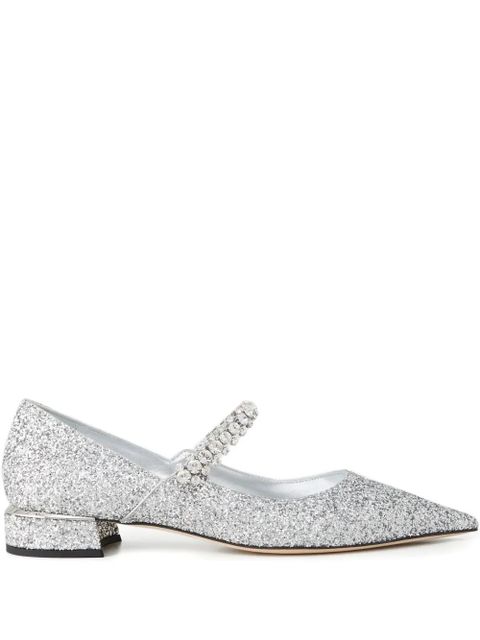 Jimmy Choo 25mm Bing crystal-embellished pointed pumps - Silver - zdjęcie produktu nr 1