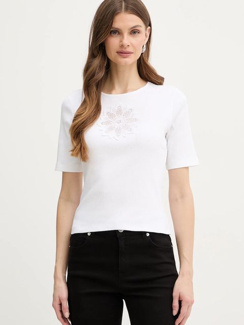 Twinset t-shirt bawełniany damski kolor biały 261TP2091 - zdjęcie produktu nr 1