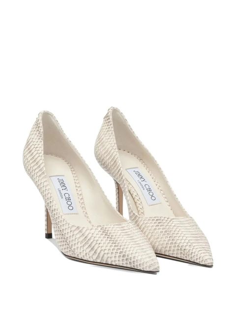 Jimmy Choo 85mm Love snakeskin-effect pointed-toe pumps - Grey