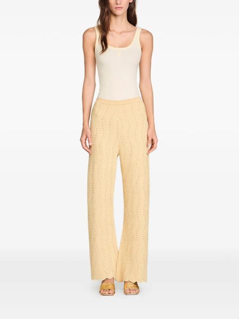 SANDRO geometric-pattern textured trousers - Neutrals