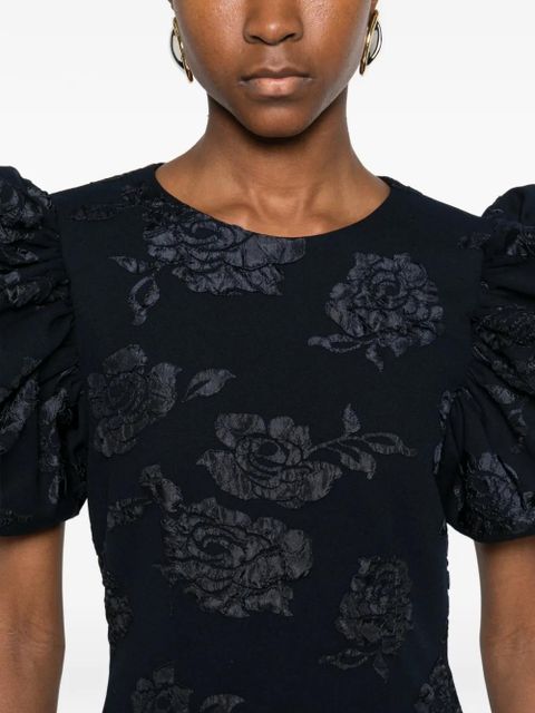 ROTATE BIRGER CHRISTENSEN jacquard puff maxi dress - Black