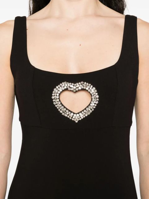 SANDRO heart-embellished sleeveless midi dress - Black