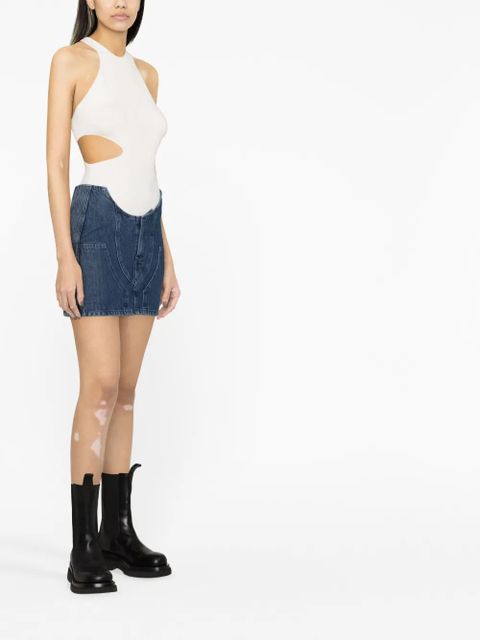 Off-White motorcycle hole miniskirt - Blue