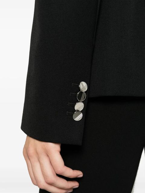 The Attico single-breasted virgin wool blazer - Black