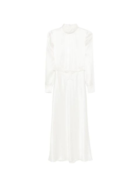 Alessandra Rich high-neck ruffled silk midi dress - White - zdjęcie produktu nr 1