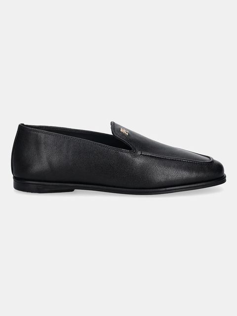 Tommy Hilfiger mokasyny skórzane TH LEATHER LOAFER damskie kolor czarny na płaskim obcasie FW0FW09319 - zdjęcie produktu nr 2
