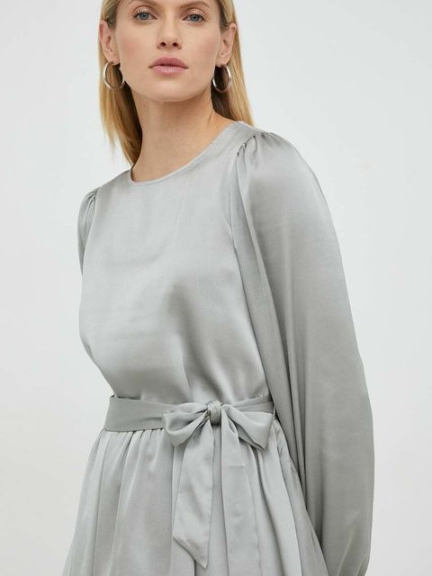 Bruuns Bazaar sukienka kolor szary mini rozkloszowana