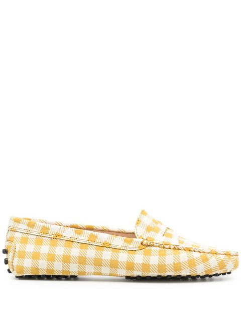 Tod's gingham Gommino driving shoes - Yellow - zdjęcie produktu nr 1