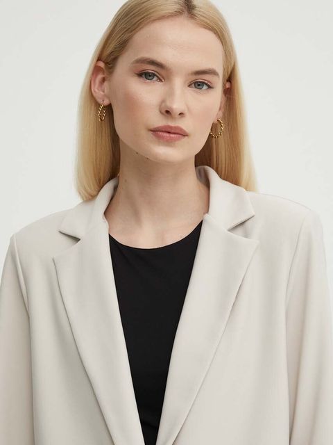 Joseph Ribkoff marynarka kolor beżowy jednorzędowa gładka 231064 - zdjęcie produktu nr 2