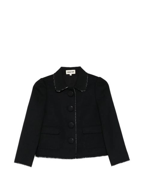 SHUSHU/TONG frayed collared jacket - Black - zdjęcie produktu nr 1