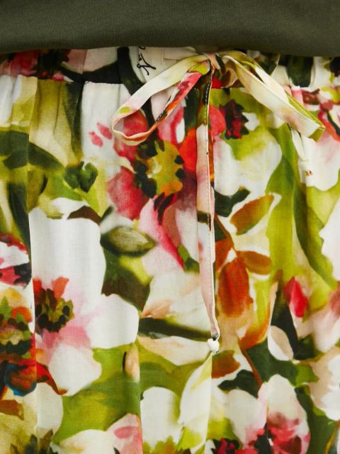 Liu Jo szorty damskie kolor zielony wzorzyste high waist VA5126.T2961