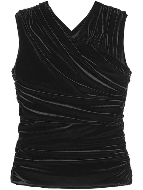 GANNI ruched-detailing top - Black - zdjęcie produktu nr 1