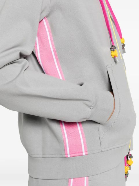 Casablanca zip side stripe hooded top - Grey