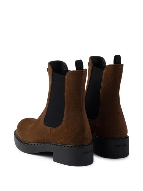 Prada logo-plaque chelsea boots - Brown - zdjęcie produktu nr 2