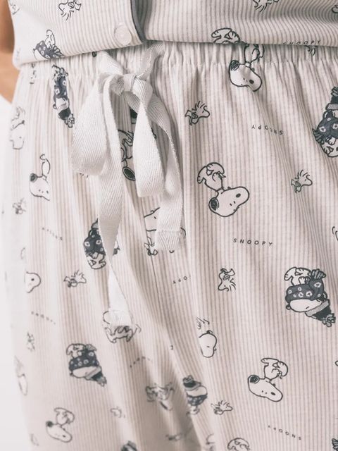 women'secret piżama bawełniana SNOOPY damska kolor szary bawełniana 3132164