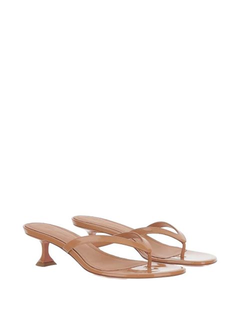 Amina Muaddi Juliette leather sandals - Neutrals - zdjęcie produktu nr 2